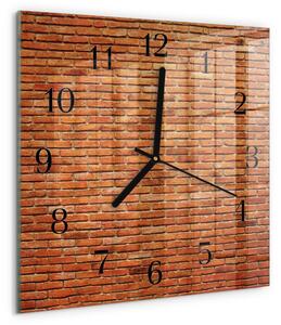 Skleněné hodiny na stěnu Cihly zskc-30x30-00295209