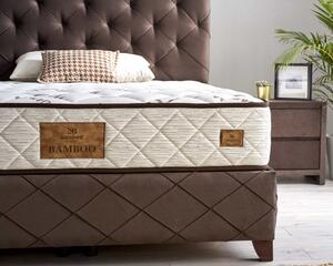 Čalouněná postel BAMBOO s matrací - hnědá 180 × 200 cm