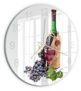 Skleněné hodiny na stěnu Hrozny na víno zsob-fi30-00080496