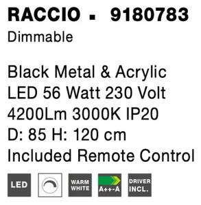 LED lustr Raccio 85 černé