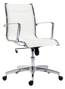 Kancelářská židle KASE – 8850 MESH LOW BACK bílá (kancelářská židle se síťovinou na sedáku a opěráku)