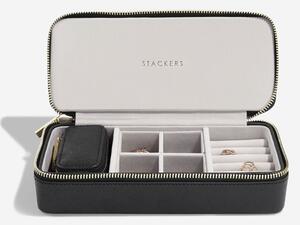 Stackers, Velká cestovní šperkovnice Black Large Zipped Jewellery Box | černá 75392