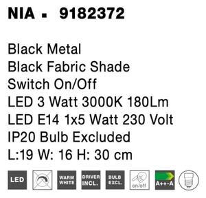 Designové nástěnné svítidlo Nia 19 černé