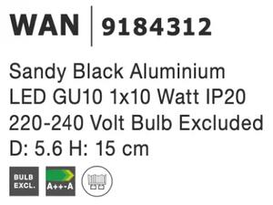 Moderní nástěnné svítidlo Wan 56 černé