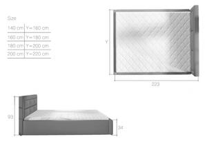 Eltap čalouněná postel ROSANO + šíře postele: 140 cm, úložný prostor: ne, potahový materiál: prestige