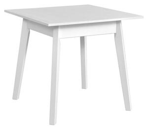 Jídelní stůl OSLO 1 + deska stolu bílá, podstava stolu černá, nohy stolu ořech