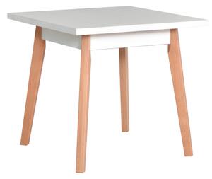 Jídelní stůl OSLO 1 + deska stolu ořech, podstava stolu bílá, nohy stolu bílá