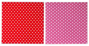 Set 2 kusů porcelánových podložek pod hrnce Mini Dot 20 x 20 cm Present Time * (Barva- červená a růžová s bílým puntíkem)