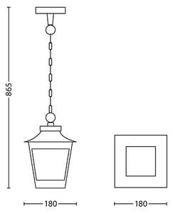 Philips 15406/86/PN - Venkovní lustr HEDGE 1xE27/60W/230V IP44