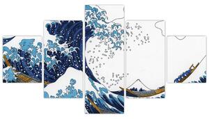Obraz - Japonská kresba, vlny (125x70 cm)