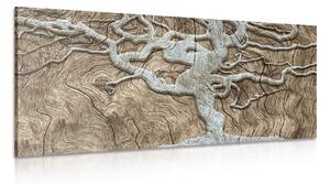 Obraz abstraktní strom na dřevě v béžovém provedení Varianta: 100x50