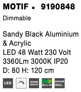 LED lustr Motif 80 černé