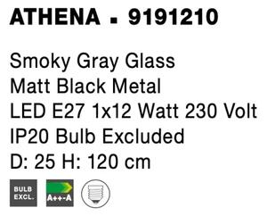 Retro lustr Athena 25 Tmavě šedé