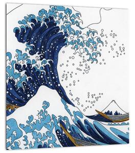 Obraz - Japonská kresba, vlny (30x30 cm)