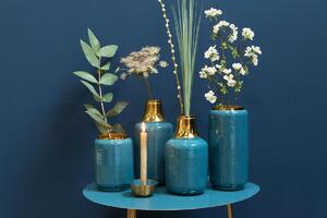 Váza Shine 28 cm M Present Time (Barva- modro zlatá)