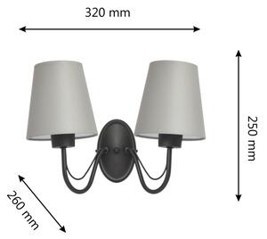 Nástěnná lampa MALBO 2xE27/15W/230V šedá/černá