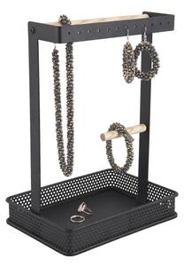 Černý stojan na šperky Merge Square 28,5 cm Present Time (Barva- černá)