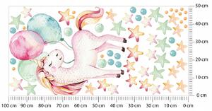 Vulpi Dětské samolepky na zeď Pinky Unicorn 100x50 cm