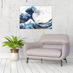 Obraz - Japonská kresba, vlny (70x50 cm)