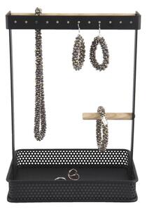 Černý stojan na šperky Merge Square 28,5 cm Present Time (Barva- černá)