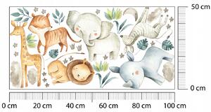 Vulpi Dětské samolepky na zeď Safari 100x50 cm