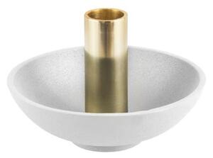 Hliníkový svícen Nimble tub 13 cm Present Time (Barva- bílo zlatý)