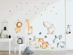 Vulpi Dětské samolepky na zeď Safari 100x50 cm