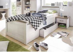 POSTEL S ÚLOŽNÝM PROSTOREM, 90/200 cm, bílá, barvy lanýžového dubu Carryhome - Dětské postele