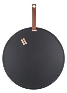 Závěsná kulatá nástěnka včetně popruhu a 6 magnetů Perky černá 50 cm Present Time (Barva- černá)