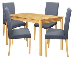 Idea nábytek Jídelní stůl 8848 lak + 4 židle PRIMA 3038 šedá/světlé nohy