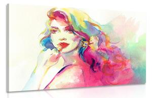 Obraz akvarelový ženský portrét Varianta: 90x60