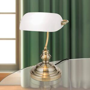 Stolní lampa Onella v opálovém provedení ve stylu bankéře