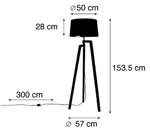 Chytrá stojací lampa stativ se stínidlem černá se zlatou 50 cm včetně Wif A60 - Puros