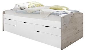 VÝSUVNÁ POSTEL, 90/200 cm, bílá, barvy dubu Carryhome - Dětské postele
