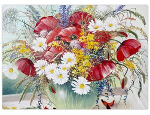 Obraz vázy s divokými květy (70x50 cm)