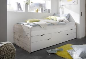 VÝSUVNÁ POSTEL, 90/200 cm, bílá, barvy dubu Carryhome - Dětské postele