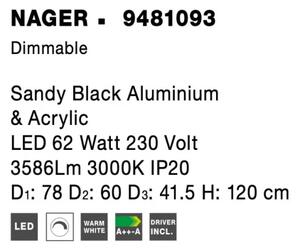 LED lustr Nager 78 černé