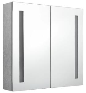 LED koupelnová skříňka se zrcadlem betonově šedá 62x14x60 cm