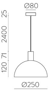 ACB Iluminacion Závěsné svítidlo TIGA, ⌀ 25 cm, 1xE27 15W Barva: Bílo-zlatá, Barva montury: Bílá