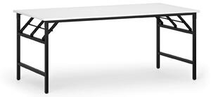 Konferenční stůl FAST READY, 180x90 cm, černá podnož, bílá