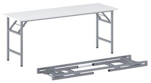 Konferenční stůl FAST READY, 170x50 cm, šedostříbrná podnož, bílá