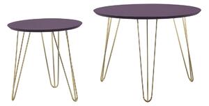 Set dvou stolků Sparks Leitmotiv * (Barva- fialová, zlatá)