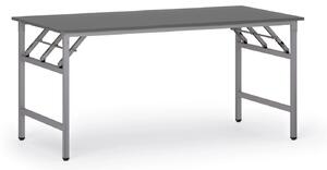Konferenční stůl FAST READY, 160x80 cm, šedostříbrná podnož, grafit