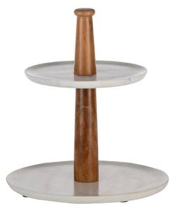 Eglo 427261 - Servírovací stojan MAKILALA 28x25,5 cm dřevo/mramor