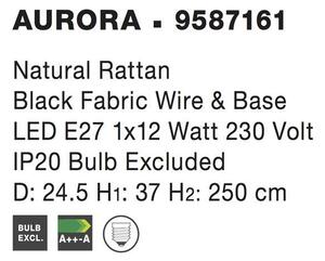 Nova Luce Závěsné svítidlo AURORA, ratan, E27 1x12W Barva: Bílá