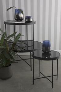 Velký kulatý černý stolek se skleněnou deskou Smooth 60cm Leitmotiv (Barva - černá)