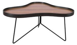 Konferenční dřevěný asimetrický stůl s kovovým rámem Flow Leitmotiv * (Barva - dřevěná dýha)