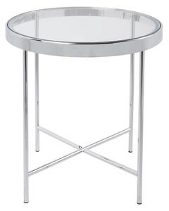 Kulatý stolek s průhlednou skleněnou deskou Smooth Leitmotiv (Barva - chrom, stříbrná)