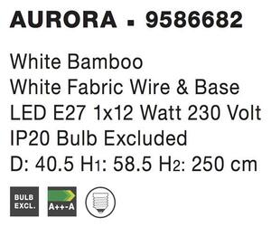 Nova Luce Závěsné svítidlo AURORA, ratan, E27 1x12W Barva: Bílá