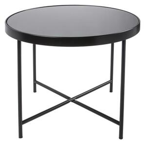 Velký kulatý černý stolek se skleněnou deskou Smooth 60cm Leitmotiv (Barva - černá)